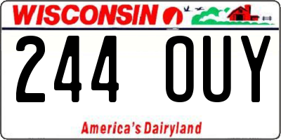 WI license plate 244OUY