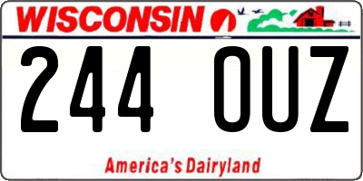 WI license plate 244OUZ