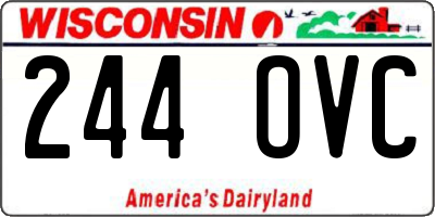WI license plate 244OVC