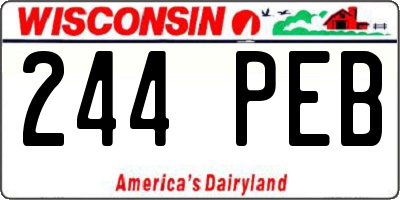 WI license plate 244PEB