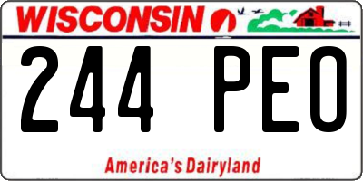 WI license plate 244PEO
