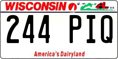 WI license plate 244PIQ