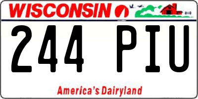 WI license plate 244PIU