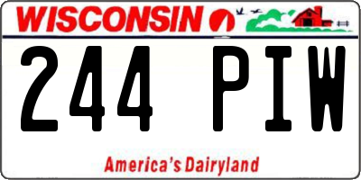 WI license plate 244PIW