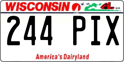 WI license plate 244PIX
