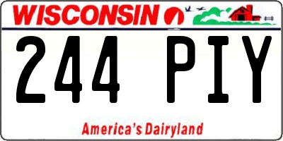 WI license plate 244PIY