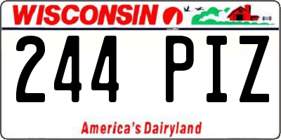 WI license plate 244PIZ
