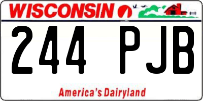WI license plate 244PJB