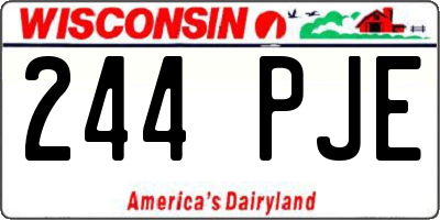 WI license plate 244PJE