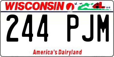 WI license plate 244PJM