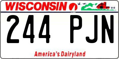 WI license plate 244PJN