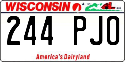 WI license plate 244PJO