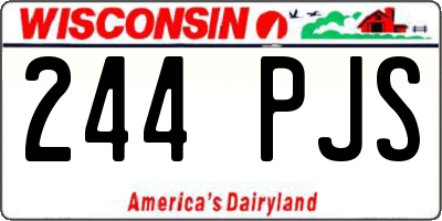 WI license plate 244PJS