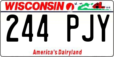 WI license plate 244PJY