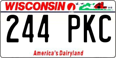 WI license plate 244PKC