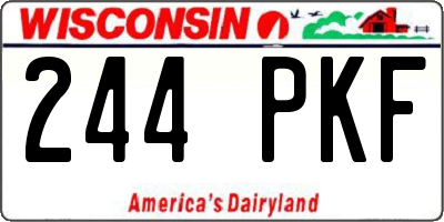 WI license plate 244PKF