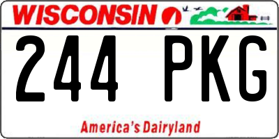WI license plate 244PKG