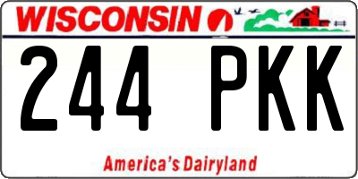 WI license plate 244PKK