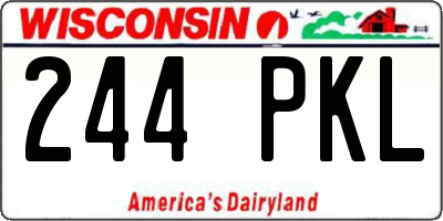 WI license plate 244PKL