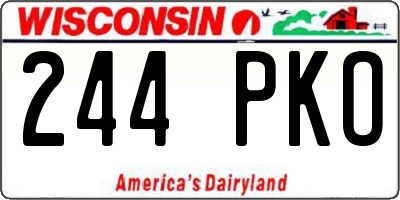 WI license plate 244PKO