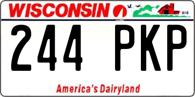 WI license plate 244PKP