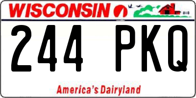 WI license plate 244PKQ