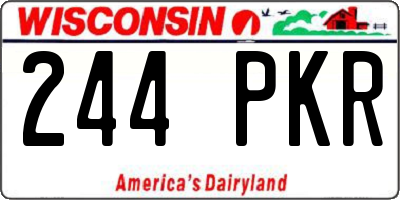 WI license plate 244PKR