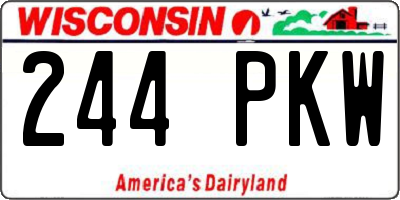 WI license plate 244PKW