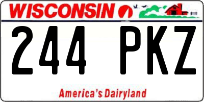 WI license plate 244PKZ