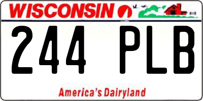 WI license plate 244PLB