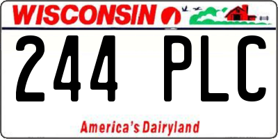 WI license plate 244PLC