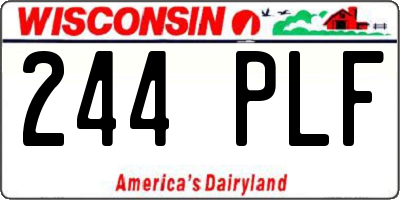 WI license plate 244PLF