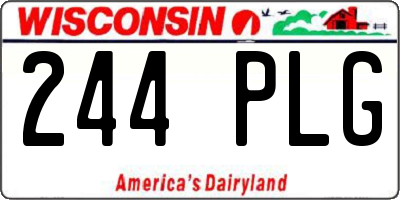 WI license plate 244PLG