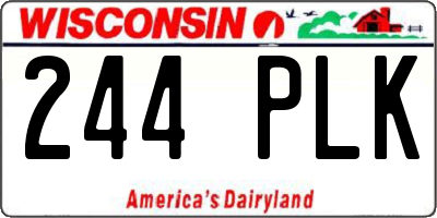 WI license plate 244PLK