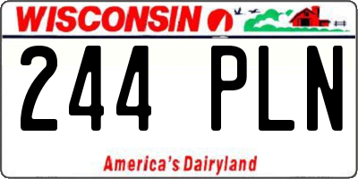 WI license plate 244PLN