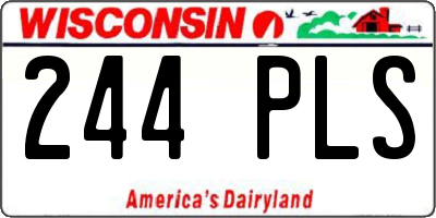 WI license plate 244PLS