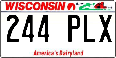 WI license plate 244PLX