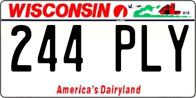 WI license plate 244PLY