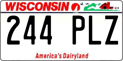 WI license plate 244PLZ