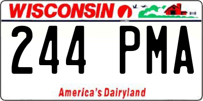 WI license plate 244PMA