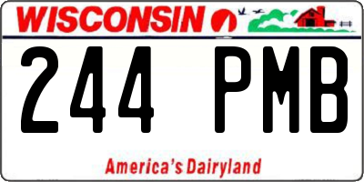 WI license plate 244PMB