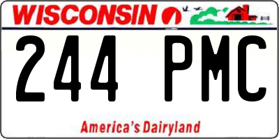 WI license plate 244PMC