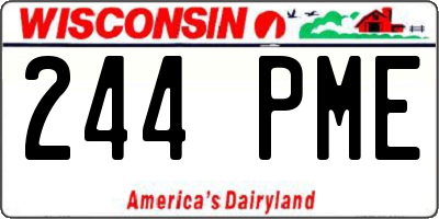 WI license plate 244PME