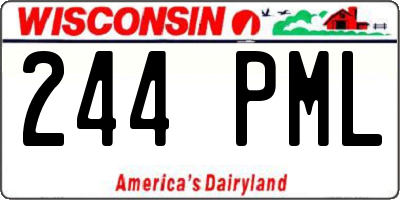 WI license plate 244PML
