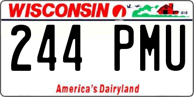 WI license plate 244PMU