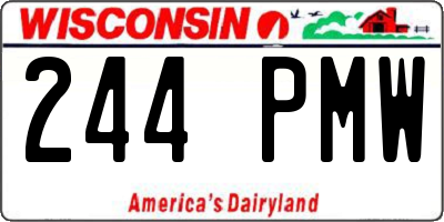 WI license plate 244PMW
