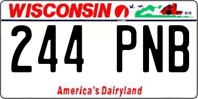 WI license plate 244PNB