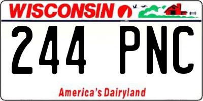 WI license plate 244PNC