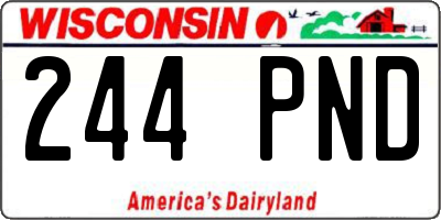 WI license plate 244PND