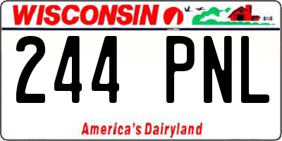 WI license plate 244PNL